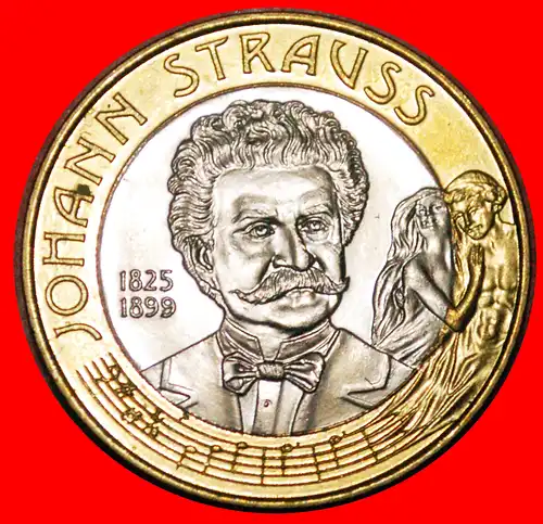 * STRAUSS (1825 1899): ÖSTERREICH ★ 50 SHILLING (1999)! STG STEMPELGLANZ! *  AUSTRIA
