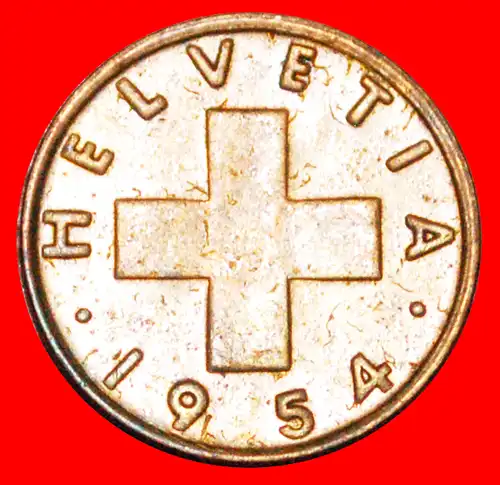 * ZWEIG DER HAFER (1948-2006): SCHWEIZ ★ 1 RAPPEN 1954B VZGL STEMPELGLANZ! * SWITZERLAND 
