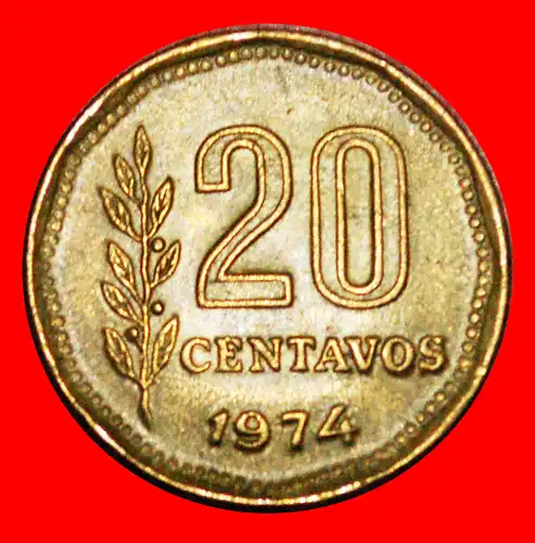 * FREIHEIT: ARGENTINIEN ★ 20 CENTAVOS 1974! * ARGENTINA