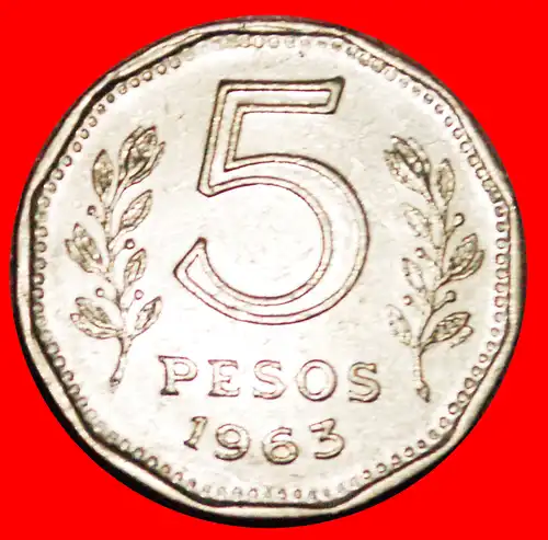 * SCHIFF (1961-1968): ARGENTINIEN ★ 5 PESOS 1963! * ARGENTINA