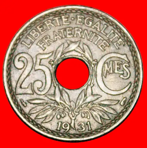 * 3. REPUBLIK (1870-1940): FRANKREICH ★ 25 CENTIMES 1931 NICHT RIFFEL KANTE! * III REPUBLIC: FRANCE