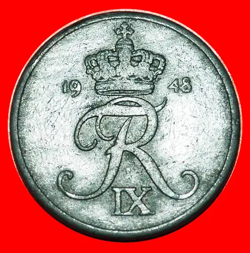 * MONOGRAMM Frederik IX (1899-1972): DÄNEMARK ★ 2 OERE 1948! * DENMARK ★ 2 ORE 1948!