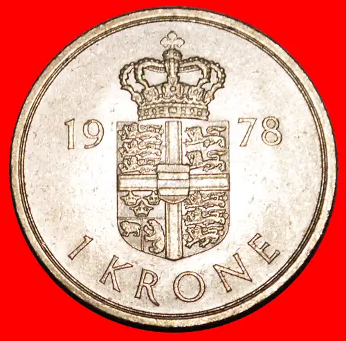 * GRÖNLAND und FÄRÖER (1973-1989): DÄNEMARK ★ 1 KRONE 1978! * GREENLAND and FAROE ISLANDS: DENMARK ★ 1 CROWN 1978!