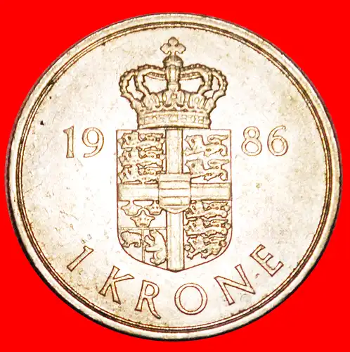 * GRÖNLAND und FÄRÖER (1973-1989): DÄNEMARK ★ 1 KRONE 1986! * GREENLAND and FAROE ISLANDS: DENMARK ★ 1 CROWN 1986!