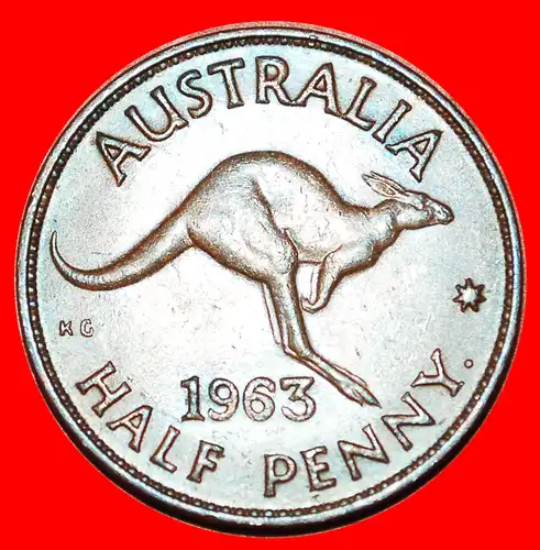 * KÄNGURU RECHT: AUSTRALIEN ★ 1/2 PENNY 1963 PERTH! * KANGAROO RIGHT: AUSTRALIA 