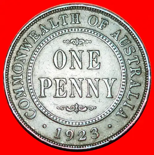 * LONDON/LONDON STEMPEL: AUSTRALIEN ★ 1 PENNY 1923! Georg V. (1911-1936)  * LONDON/LONDON DIES: AUSTRALIA