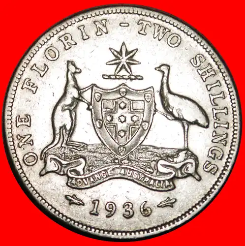 * SILBER: AUSTRALIEN ★ FLORIN 1936! Georg V. (1911-1936)  * SILVER: AUSTRALIA