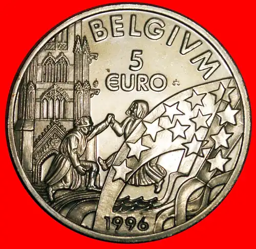 * LATEINISCHE LEGENDE: BELGIEN ★ 5 EURO 1996 STEMPELDREHUNG 0°! STG STEMPELGLANZ! * LATIN LEGEND: BELGIUM ★ 5 EURO 1996 MEDAL ALIGNMENT!