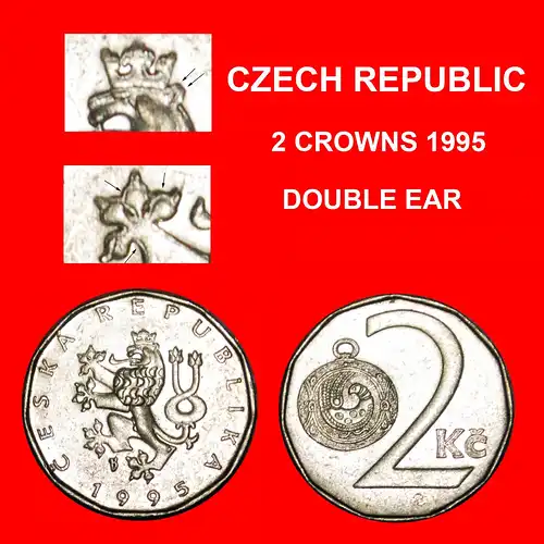 * VOGEL (1993-2021): TSCHECHISCHE REPUBLIK ★ 2 KRONEN 1995 VZGL STEMPELGLANZ! UNVERÖFFENTLICHT! * BIRD: CZECH REPUBLIC ★ UNPUBLISHED