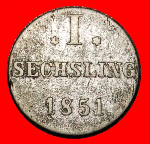 * SILBER (1846-1851): DEUTSCHLAND ★ 1 SECHSLING 1851 HAMBURG (1675-1872)! * SILVER: GERMANY ★ 