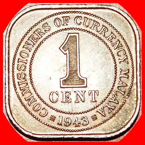 * KRIEGSZEIT (1939-1945): MALAYA ★ 1 CENT 1943! * WARTIME