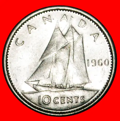 * SCHIFF (1953-1964): KANADA ★ 10 CENTS 1960 SILBER! * SHIP: CANADA