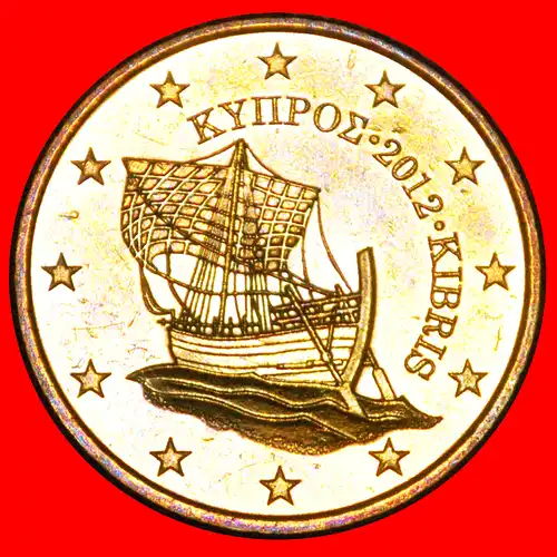 * GRIECHENLAND: ZYPERN ★ 50 CENTS 2012 SCHIFF NORDISCHES GOLD uSTG STEMPELGLANZ! * GREECE: CYPRUS ★ SHIP