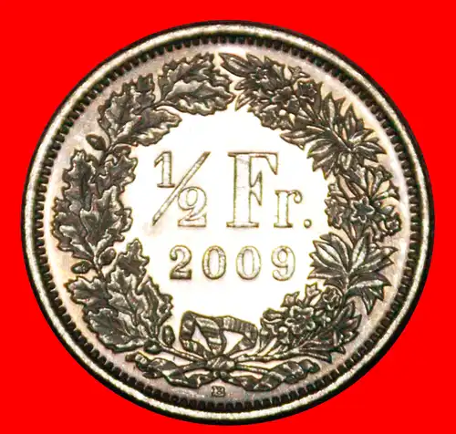 * MIT ZUSÄTZLICHEM STERN (1983-2021): SCHWEIZ ★ 1/2 FRANKEN 2009B STG STEMPELGLANZ!  * WITH STAR: SWITZERLAND 