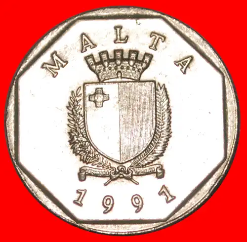 * KRABBE (1991-2007): MALTA ★ 5 CENTS 1991 VZGL STEMPELGLANZ!