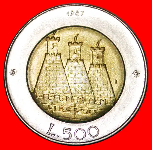 * PRÄGUNG 1972-1987 BIMETALLISCH: SAN MARINO ★ 500 LIRE 1987R STG STEMPELGLANZ!  * COINAGE 1972-1987 BI-METALLIC: SAN MARINO ★