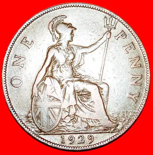 * HERRIN DER SEEN: GROSSBRITANNIEN ★ PENNY 1929! GEORG V. (1911-1936) * MISTRESS OF SEAS: UNITED KINGDOM★