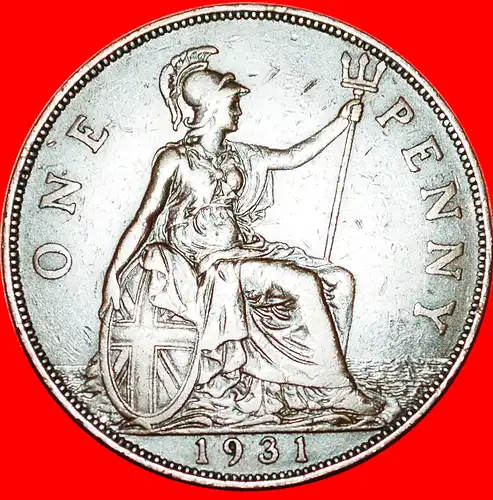 * HERRIN DER SEEN: GROSSBRITANNIEN ★ PENNY 1931! GEORG V. (1911-1936) * MISTRESS OF SEAS: UNITED KINGDOM★