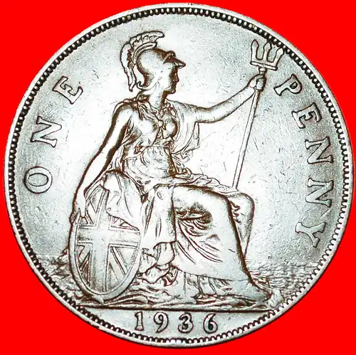 * HERRIN DER SEEN: GROSSBRITANNIEN ★ PENNY 1936! GEORG V. (1911-1936) * MISTRESS OF SEAS: UNITED KINGDOM★