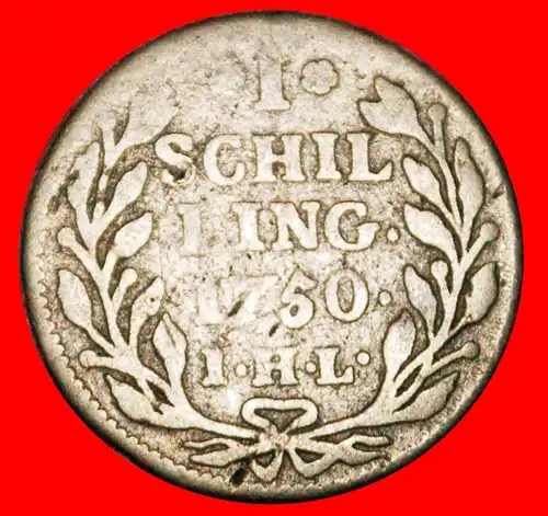 * SILBER (1725-1768): DEUTSCHLAND ★ 1 SHILLING 1750IHL HAMBURG (1675-1872)!  * SILVER: GERMANY ★