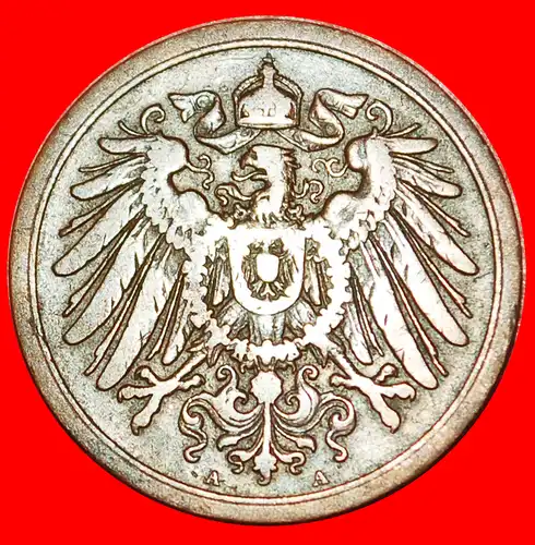 * ADLER (1904-1916): DEUTSCHLAND ★ 2 PFENNIG 1912A! Wilhelm II. (1888-1918)  * GERMANY ★