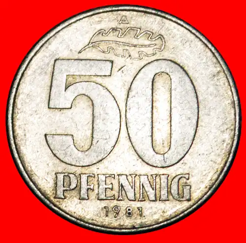 * HAMMER UND ZIRKEL (1958-1990): DEUTSCHLAND DDR ★ 50 PFENNIG 1981A! * GERMANY ★