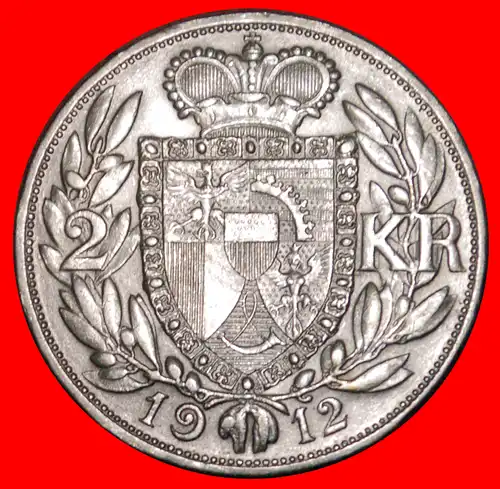 * SILBER (1912-1915): LIECHTENSTEIN ★ 2 KRONEN 1912 JOHANN II DER GUTE! * SILVER: LIECHTENSTEIN 