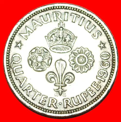 * GROSSBRITANNIEN (1960-1978): MAURITIUS ★ 1/4 RUPEE 1960! * GREAT BRITAIN: MAURITIUS