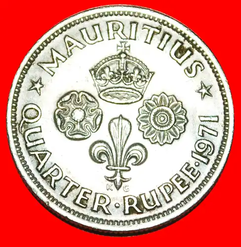 * GROSSBRITANNIEN (1960-1978): MAURITIUS ★ 1/4 RUPEE 1971! * GREAT BRITAIN: MAURITIUS