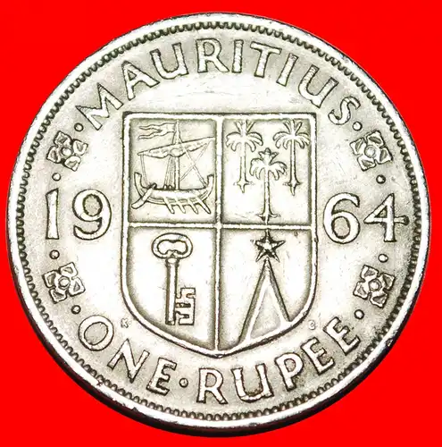 * SCHIFF: MAURITIUS ★ 1 RUPEE 1964 UNGEWÖHNLICH!