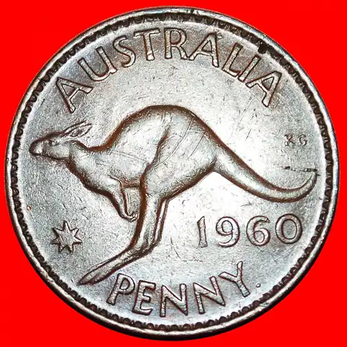 * PERTH (1955-1964): AUSTRALIEN 1 PENNY 1960! KÄNGURU LINKS! *  AUSTRALIA