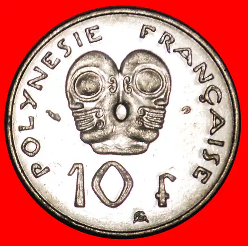 * FRANKREICH TIKI (1972-2005): FRANZÖSISCH POLYNESIEN ★ 10 FRANCS 2002 VZLG STEMPELGLANZ! ENTDECKUNG MÜNZE!  * FRANCE: FRENCH POLYNESIA ★DISOVERY COIN!