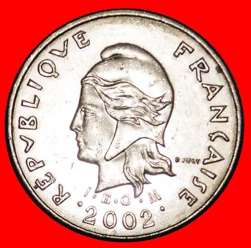 * FRANKREICH TIKI (1972-2005): FRANZÖSISCH POLYNESIEN ★ 10 FRANCS 2002 VZLG STEMPELGLANZ! ENTDECKUNG MÜNZE!  * FRANCE: FRENCH POLYNESIA ★DISOVERY COIN!