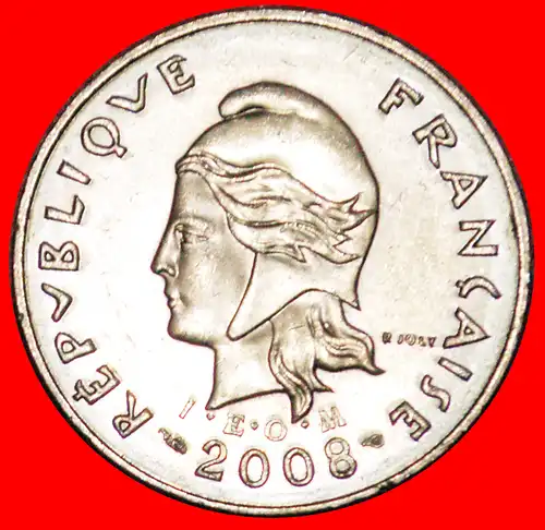 * FRANKREICH TIKI (2006-2020): FRANZÖSISCH POLYNESIEN ★ 10 FRANCS 2008 uSTG STEMPELGLANZ! ENTDECKUNG MÜNZE!  * FRANCE: FRENCH POLYNESIA ★DISOVERY COIN!