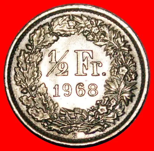 * OHNE ZUSÄTZLICHEM STERN (1968-2021): SCHWEIZ ★ 1/2 FRANKEN 1968B! * SWITZERLAND