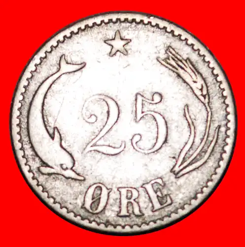 * SCHWEINWALE (1874-1905): DÄNEMARK ★ 25 OERE 1891 SILBER! Christian IX. (1863-1906)   * SILVER: DENMARK ★ 