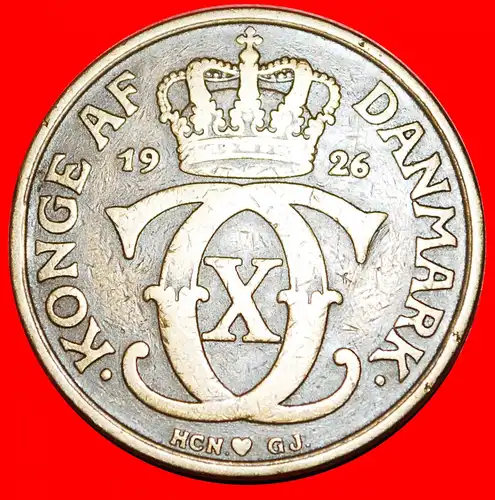 * MONOGRAMM (1924-1941): DÄNEMARK ★  2 KRONER 1926! Christian X. (1863-1906)  *  DENMARK ★ 