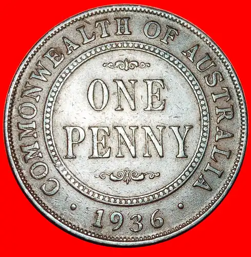 * GROSSBRITANNIEN LONDON/BIRMINGHAM STEMPEL: AUSTRALIEN ★ 1 PENNY 1936! Georg V. (1911-1936)  * GREAT BRITAIN: AUSTRALIA 