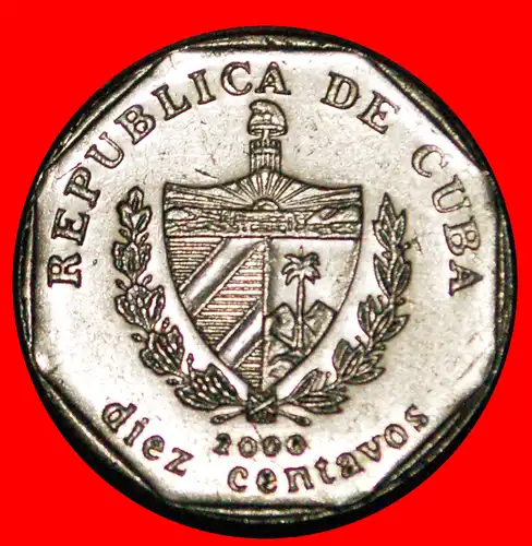 * SCHLOSS: KUBA ★ 10 CENTAVOS 2000 ↑↓ CONVERTIBLE PESO VZGL STEMPELGLANZ! * CUBA ★ 