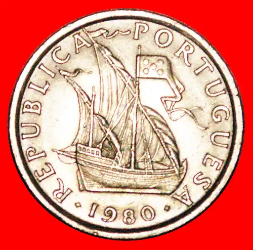 * SCHIFF (1963-1985): PORTUGAL ★ 5 ESCUDOS 1980 STG STEMPELGLANZ!