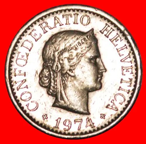 * FREIHEIT (1879-2021): SCHWEIZ ★ 10 RAPPEN 1974! * SWITZERLAND ★