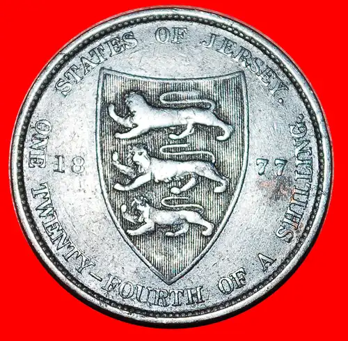 * GROSSBRITANNIEN (1877-1894): JERSEY ★ 1/24 SHILLING 1877H! INTERESSANTE TYP! * GREAT BRITAIN: JERSEY ★ ERROR