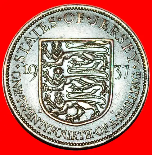 * GROSSBRITANNIEN (1937-1947): JERSEY ★ 1/24 SHILLING 1937! INTERESSANTE TYP! * GREAT BRITAIN: JERSEY ★ ERROR