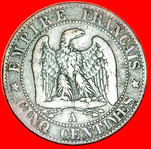 * NAPOLEON III. (1852-1870) PARIS: FRANKREICH ★ 5 CENTIMES 1853A! * FRANCE