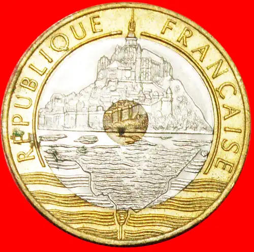 * MONT SAINT-MICHEL: FRANKREICH ★ 20 FRANCS 1993! KEHRPRÄGUNG ↑↓ STG PATINA! * FRANCE