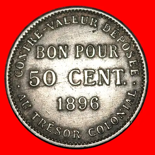 * FRANKREICH: REUNION ★ 50 CENTIMES 1896 MERCURIUS! SELTEN! * FRANCE: REUNION ★ RARE! 