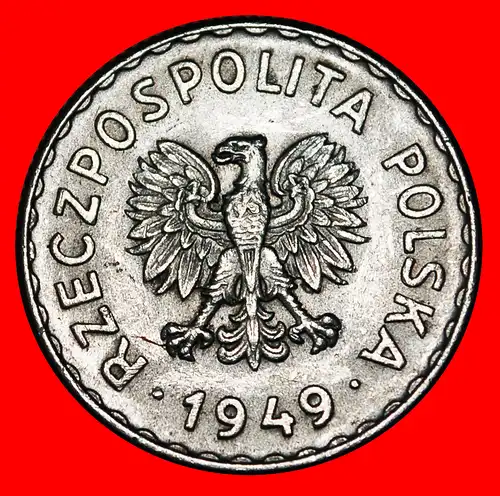 * STERNE AUF ADLER: POLEN ★ 1 ZLOTY 1949! *  POLAND ★