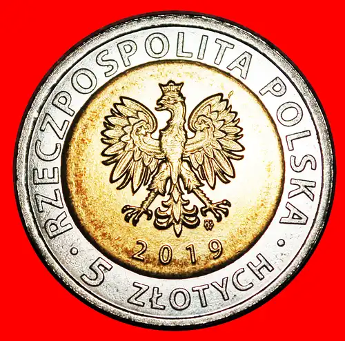 * BIMETALLISCH: POLEN ★ 5 ZLOTY 2019 STG STEMPELGLANZ! RELIGION!  *  POLAND ★