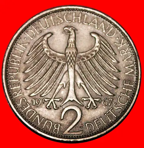 * NOBELPREISTRÄGER 1918: DEUTSCHLAND ★ 2 MARK 1967J MAX PLANCK (1858 - 1947)! * GERMANY ★ 