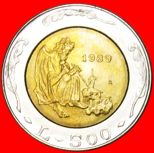 * BIMETALLISCH: SAN MARINO ★ 500 LIRE 1989 STG STEMPELGLANZ!